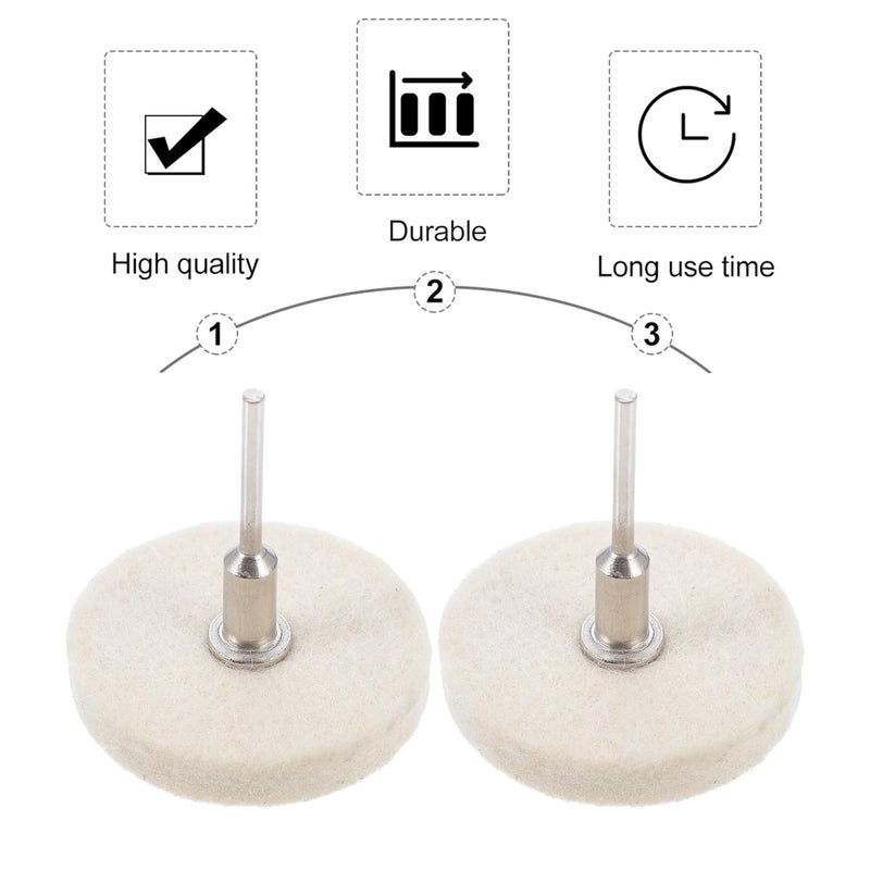 4Pcs 50mm Wool Polishing Wheels With Handle For Rotary Tools Wood Ceramics Buffing - Image 5